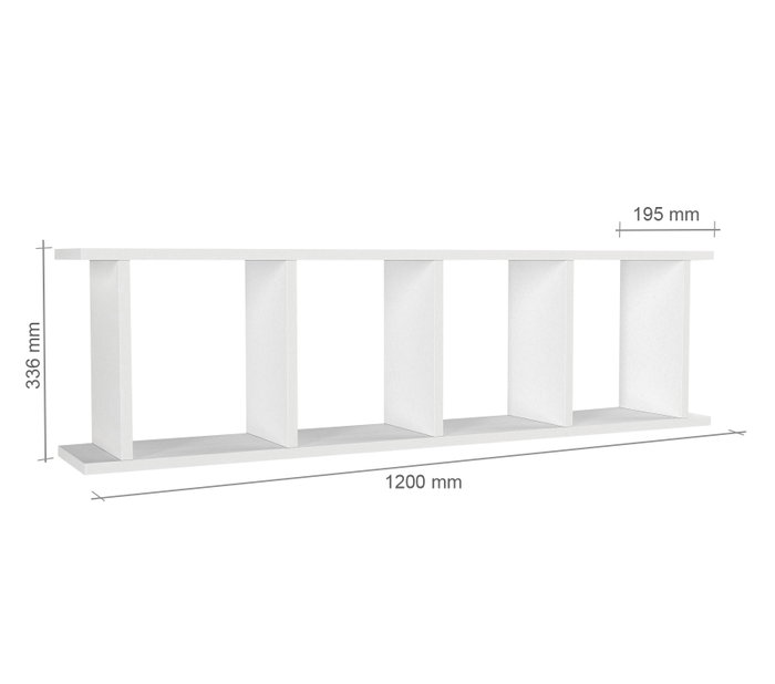 Hanah Home Estantería Blanca Diseño Escandinavo Transformación Elegante 120x33.6x19.5cm
